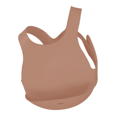 MinikOiOi Flexi Bib - Woody Brown - Size adjustable silicone bib