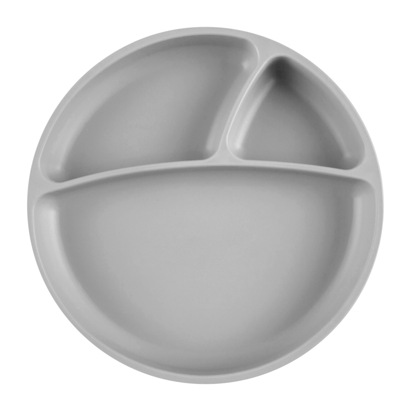MinikOiOi Portions - Powder Grey - Stay-put suction silicone plate