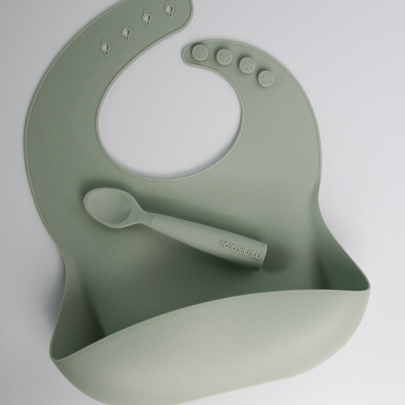 MinikOiOi Scooper - River Green - Cucchiaio in silicone – foto prodotto, massaggiagengive neonato, …