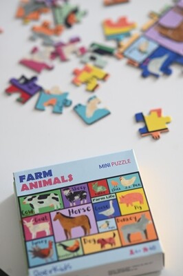 DoerKids Mini Puzzle Farm Animals, 40 pieces – product image, kids puzzle, motor skills toy