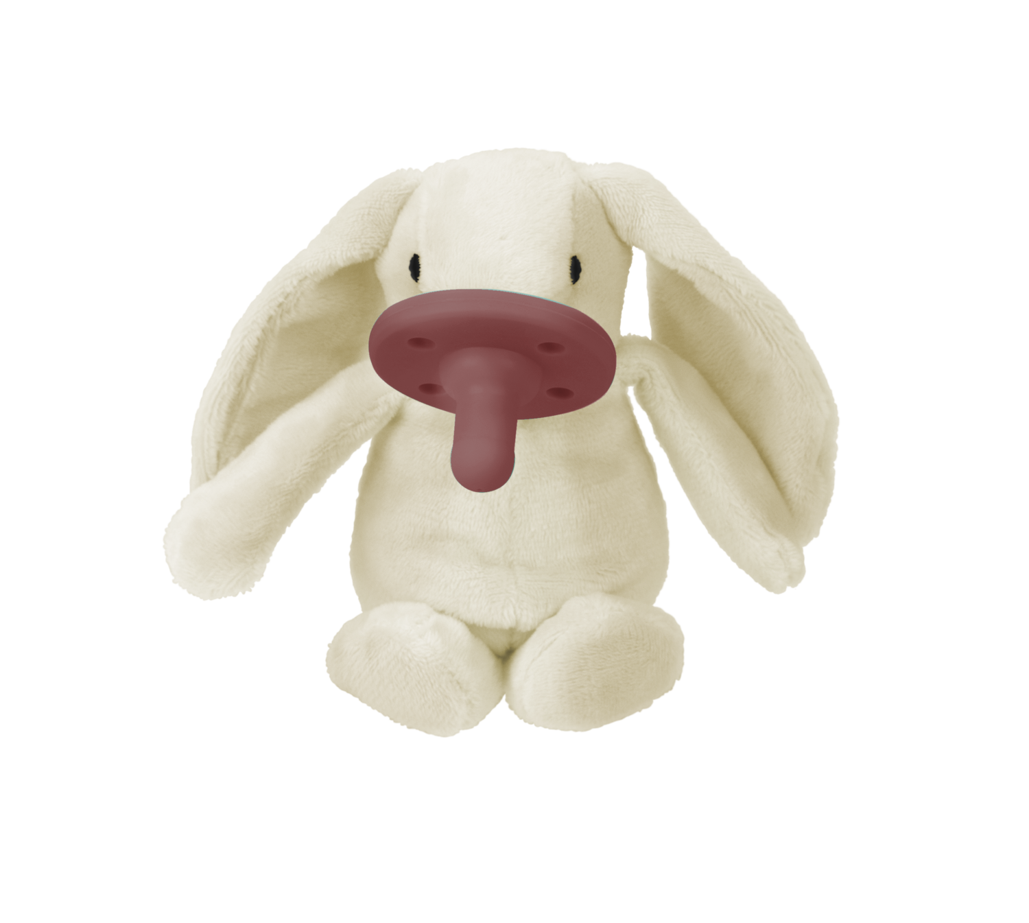 MinikOiOi Sleep Buddy - White Bunny - Lulu - Silicone pacifier with soft toy