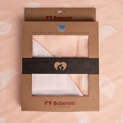 Beberotti Organic 4 Layered Double sided Muslin Blanket rose, rosa – product image, baby sleep esse…