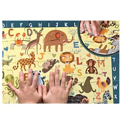 DoerKids Recherchez, trouvez et comptez le puzzle de sol de l'alphabet des animaux – photo produit,…