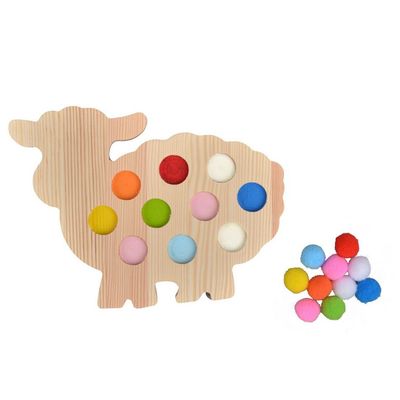 Intellectiki®  baby lamb plug-in game with felt for learning colors and counting