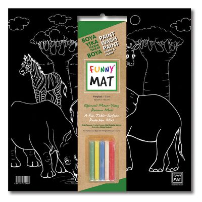 Funny Mat 3in1 Drawing Board, Wall Decor, Reusable Coloring Mat. ANIMALS