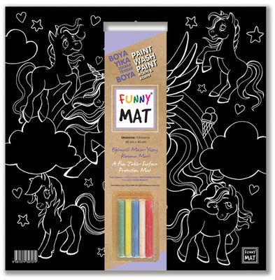 Funny Mat 3in1 Drawing Board, Wall Decor, Reusable Coloring Mat. UNICORNS