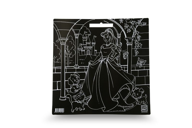 Funny Mat 3in1 Drawing Board, Wall Decor, Reusable Coloring Mat. 2 pcs. UNICORNS + PRINCESS