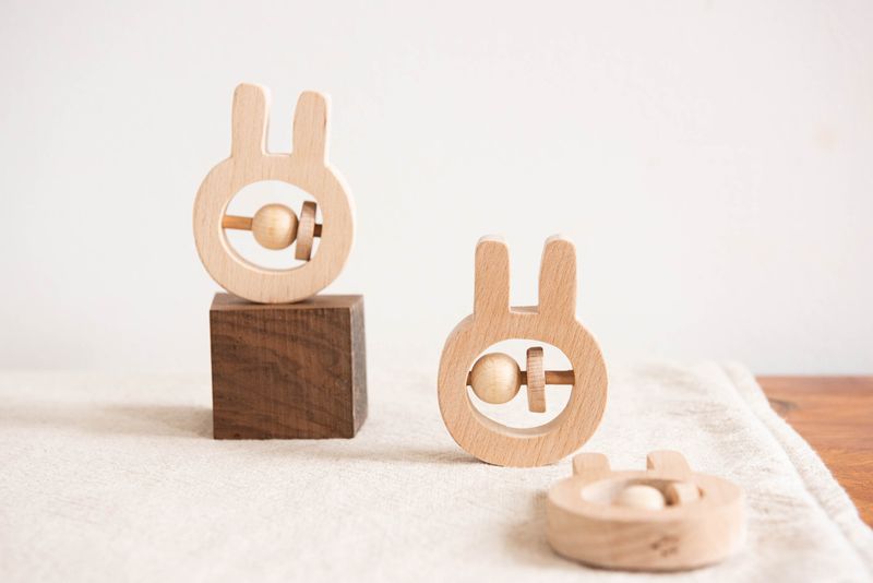 Childwood Handmade Wooden Rattle RABBIT TAPTAP