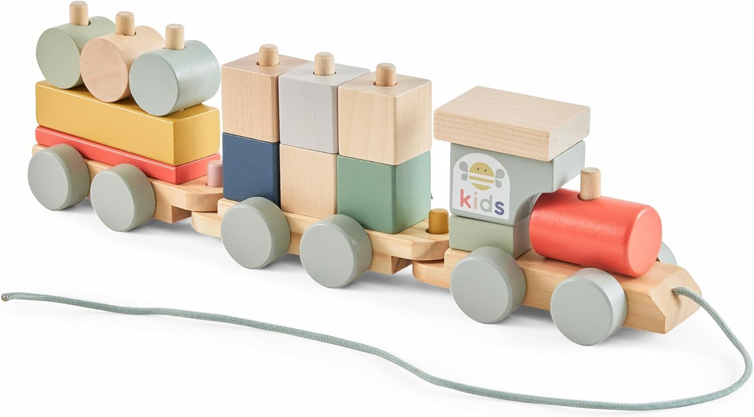 Just Bee Kids Wooden Pull Along Activity Train (FSC)