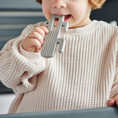 MinikOiOi Cactus - Powder Grey – product image, baby teether, motor skills toy