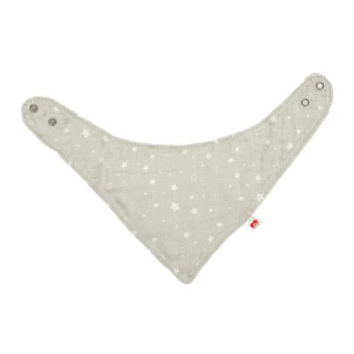 Bavaglino Bandana Baby in Mussola Organica Beberotti, grau /sterne – foto prodotto, massaggiagengiv…