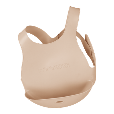 MinikOiOi Flexi Bib - Bubble Beige - Size adjustable silicone bib
