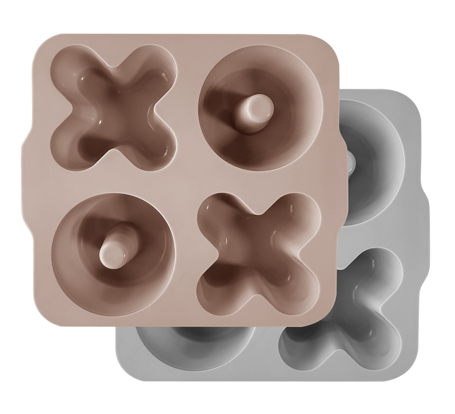 MinikOiOi xoxo 2 pcs - Bubble Beige / Powder Grey - Silicone cake mold
