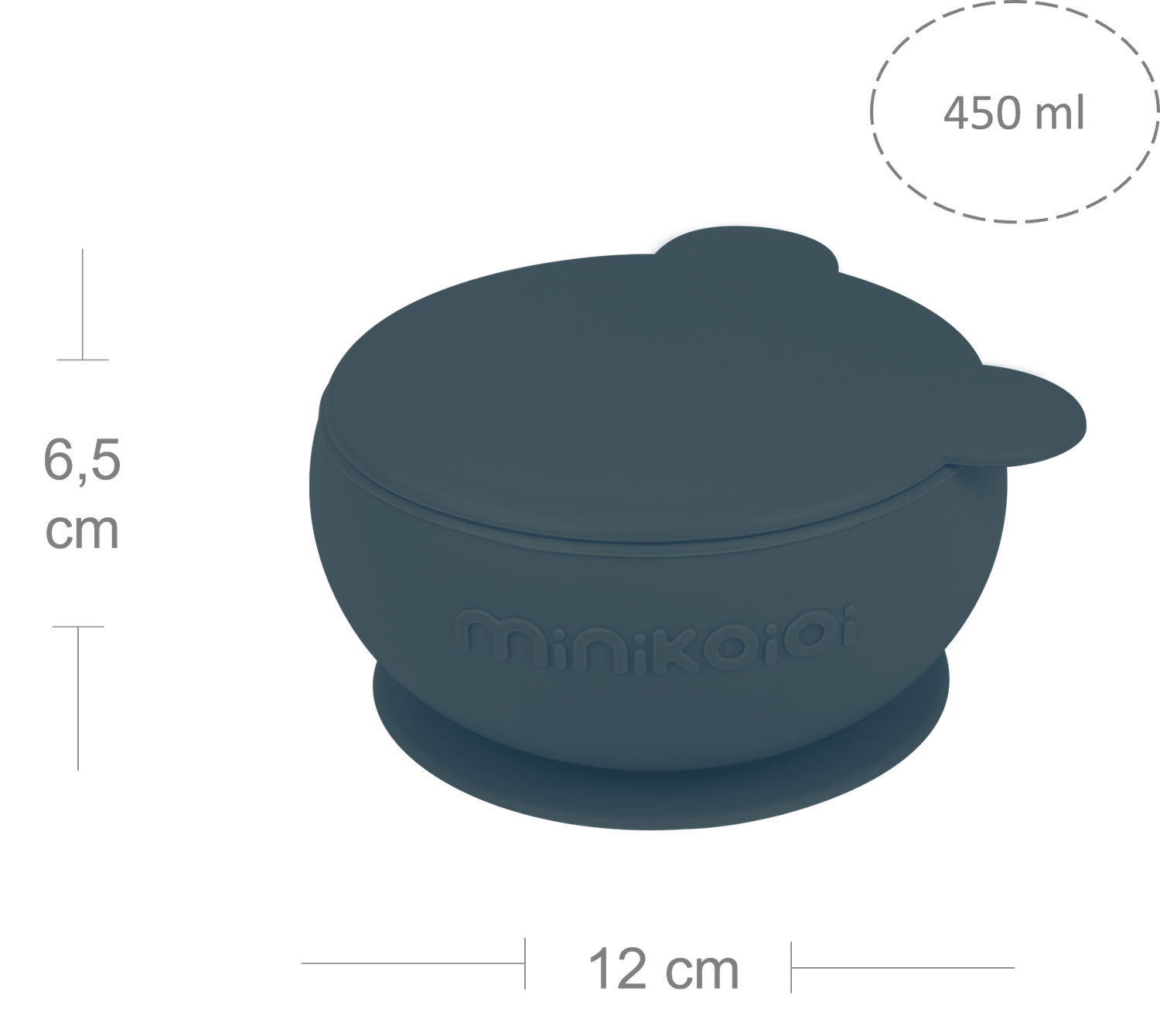 MinikOiOi Bowly - Deep Blue - Stay-put suction bowl with lid