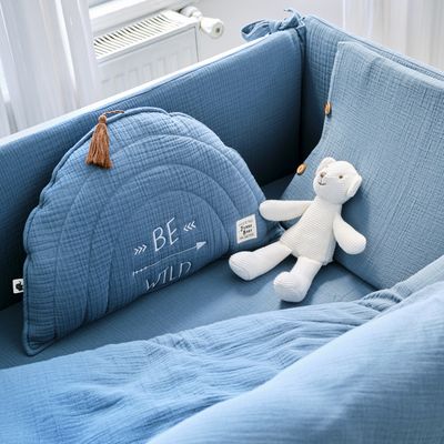 Funnababy® Drap Plat en Mousseline - bleue - 70x140 cm