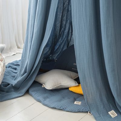 Funnababy Muslin Playmat - Blue- 110x110 Cm – product image, tummy time toy, baby sleep essentials