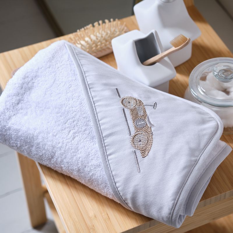Funnababy Hooded Towel Set - Toys - Grey - 90 X 90 Cm – product image, bath time, baby textile