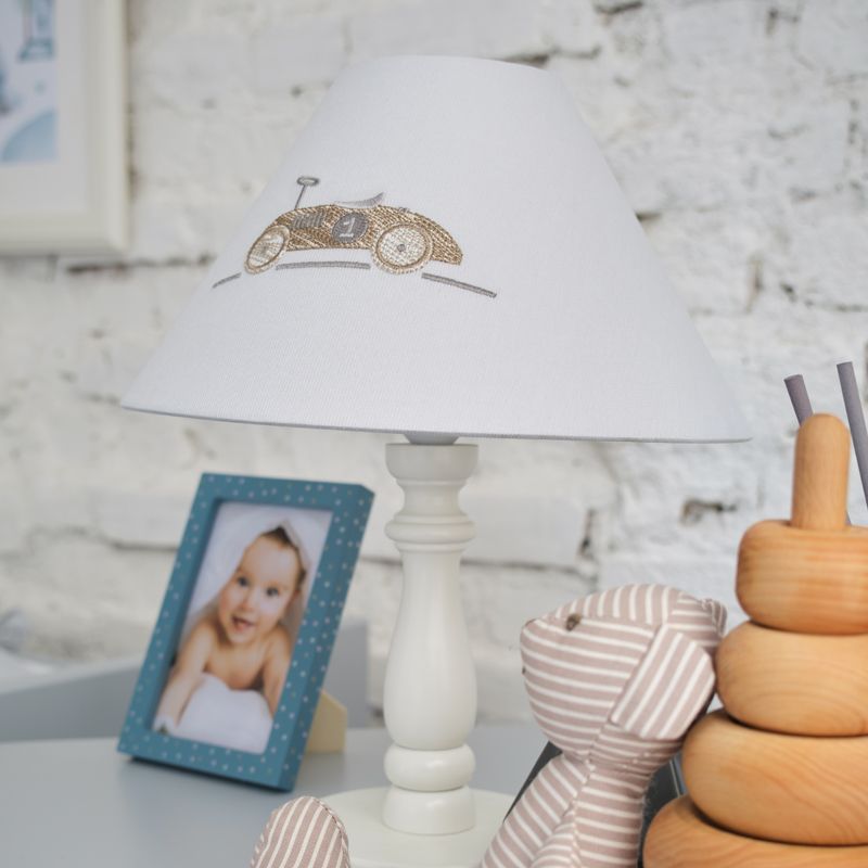 Funnababy Lampe de table pour la chambre de bébé – veilleuse pour enfants, Weiss cars – photo produ…