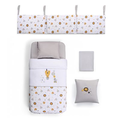 Funnababy® Ensemble de Literie (7 pcs) - Cirque - Gris - 60/70 cm
