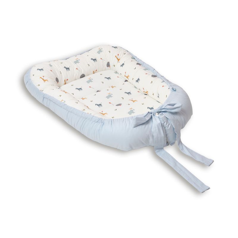 Funnababy® Baby Nest - Zoo - Blue - 60 X 75 Cm