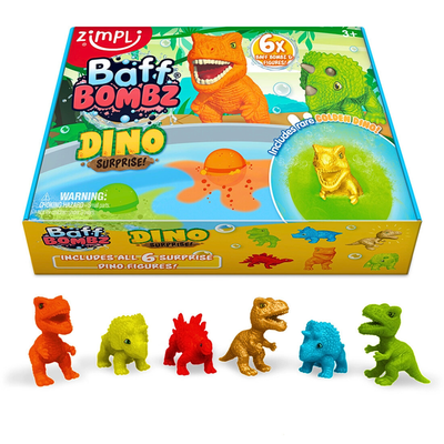 Zimpli 6x Baff Bombz Dino Surprise Collectible Bath Bomb Toy