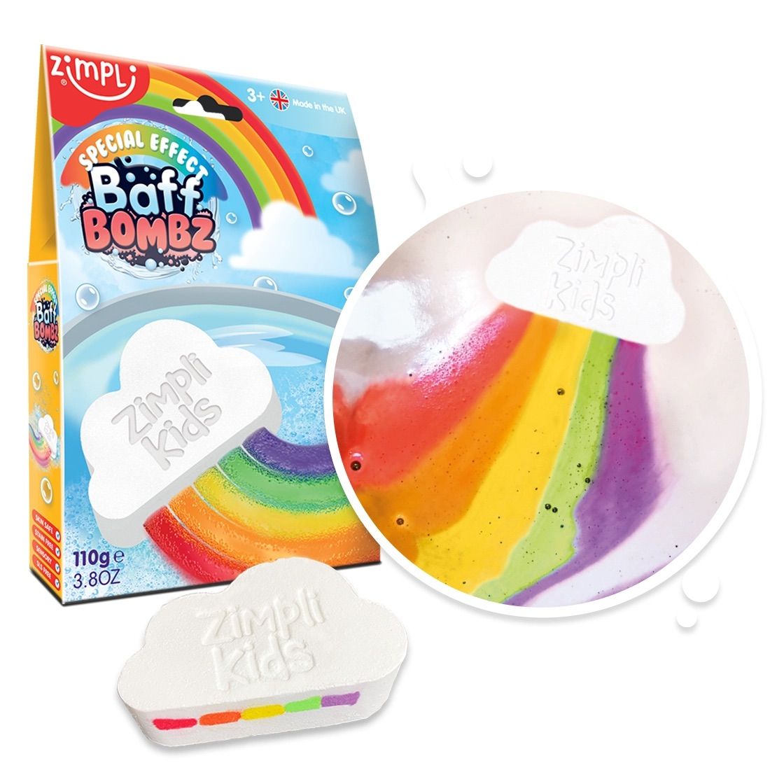 Zimpli Large Rainbow Special Effect Baff Bombz - Bath Bomb Toy