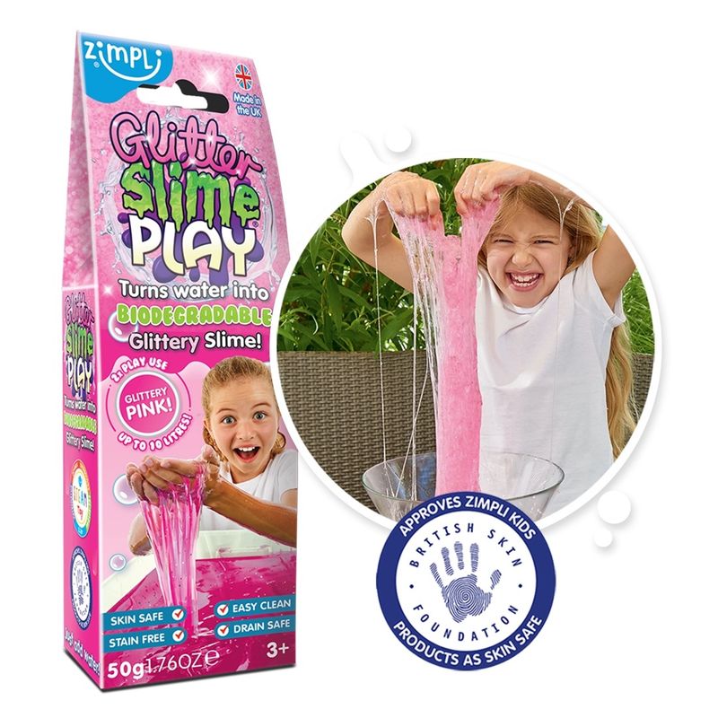 Zimpli Glitter Slime Play, Certified Biodegradable SensoryToy