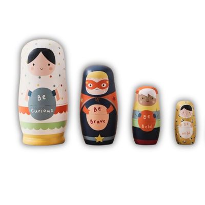 Just Bee Kids Educational Wooden Nesting Dolls