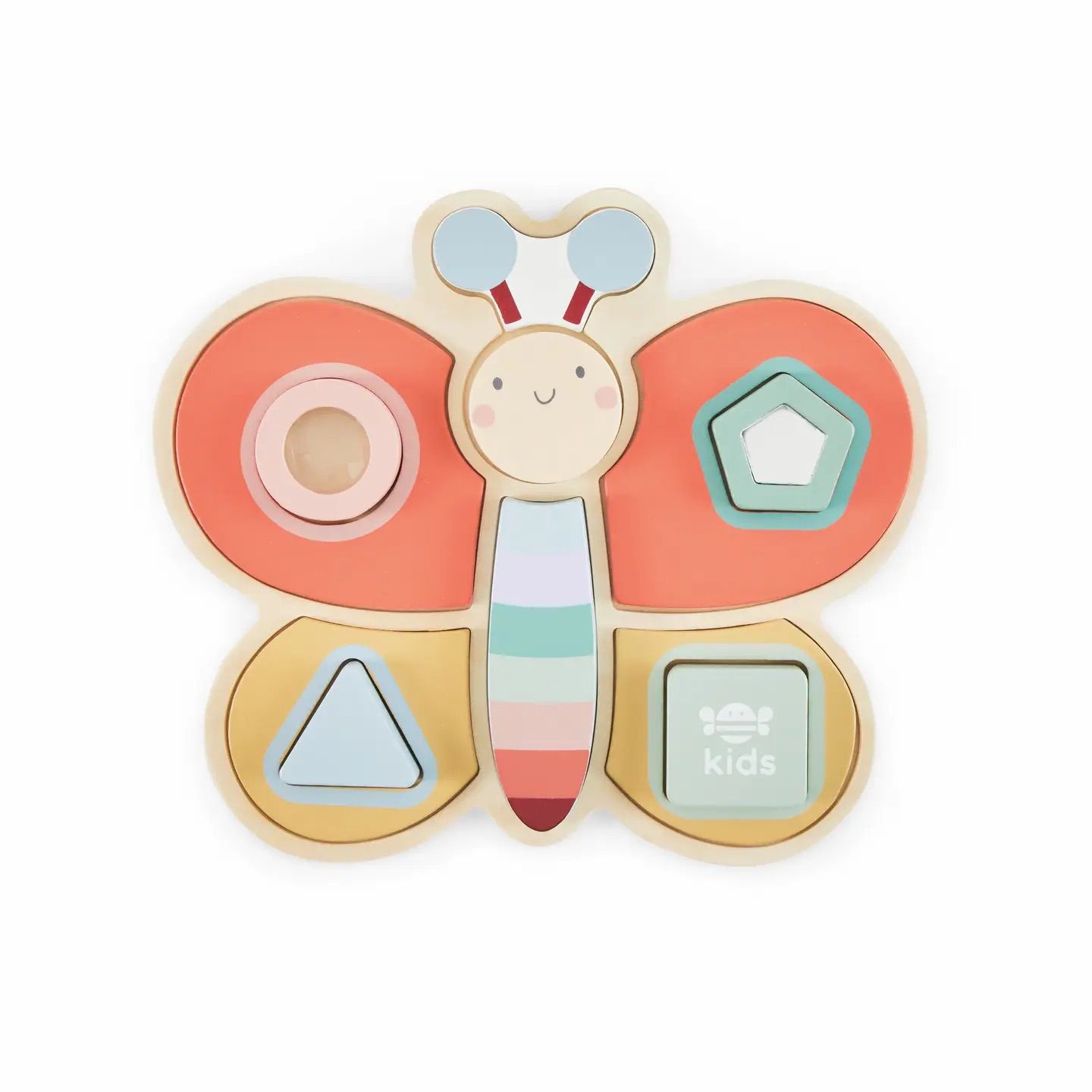 Just Bee Kids Wooden Sensory shapes puzzle  Butterfly  (FSC)