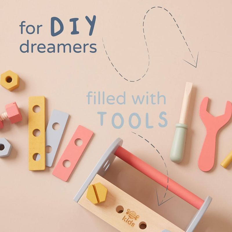 Just Bee Kids Wooden Tool Box – product image, arts and crafts, wooden toy