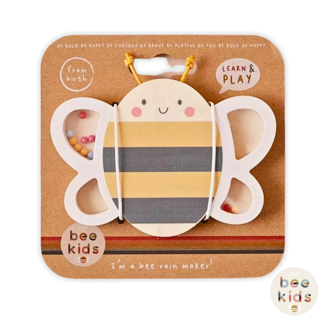 Just Bee Kids Wooden Bee Rattle for Sensory Development