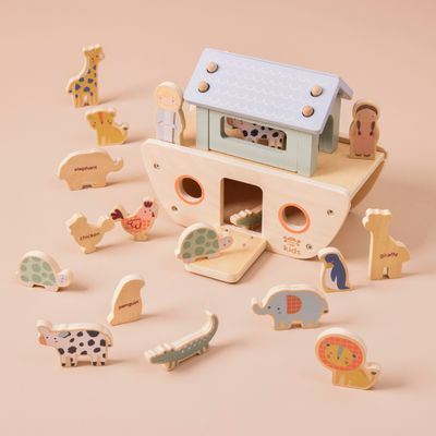 Just Bee Kids Wooden Noah&#39;s Ark Sorter Toy (FSC)