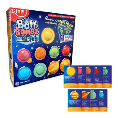Zimpli Solar System Baff Bombz - Kids Educational Bath Toy