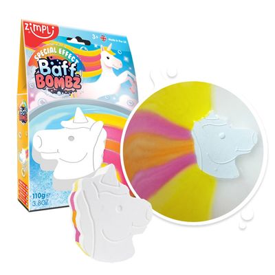 Zimpli Large Unicorn Colour Baff Bombz - Kids Bath Bomb Toy