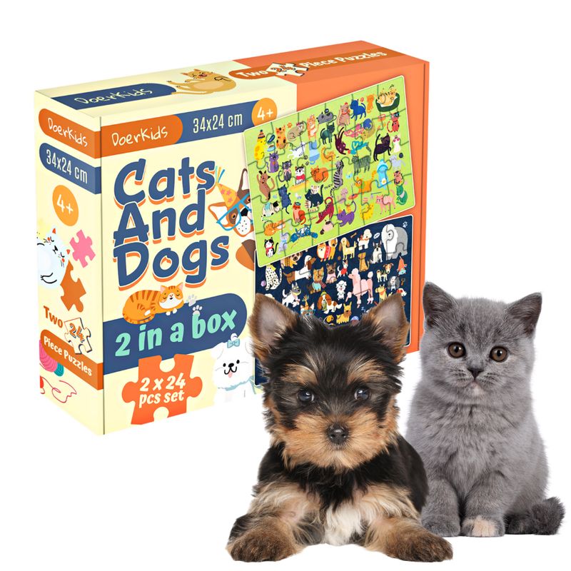 DoerKids® Cats and Dogs Puzzle, 2 in 1