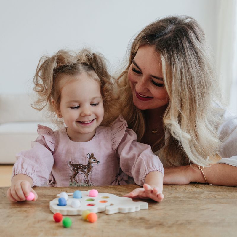 Intellectiki Jeu plug-in papillon avec feutre pour apprendre les couleurs et compter – photo produi…
