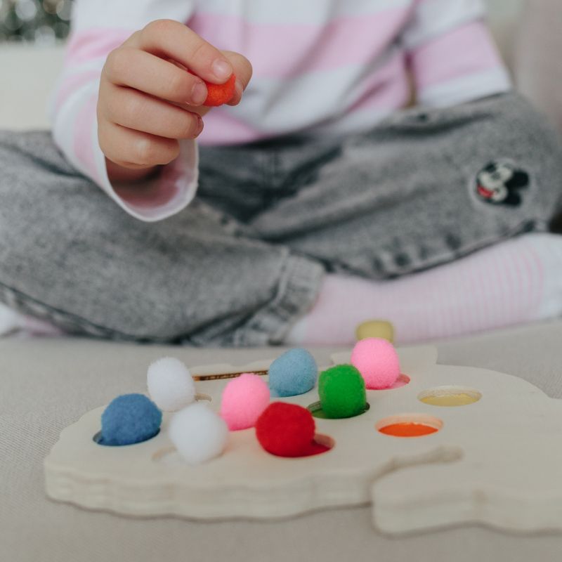 Intellectiki Jeu plug-in bébé agneau avec feutre pour apprendre les couleurs et compter – photo pro…