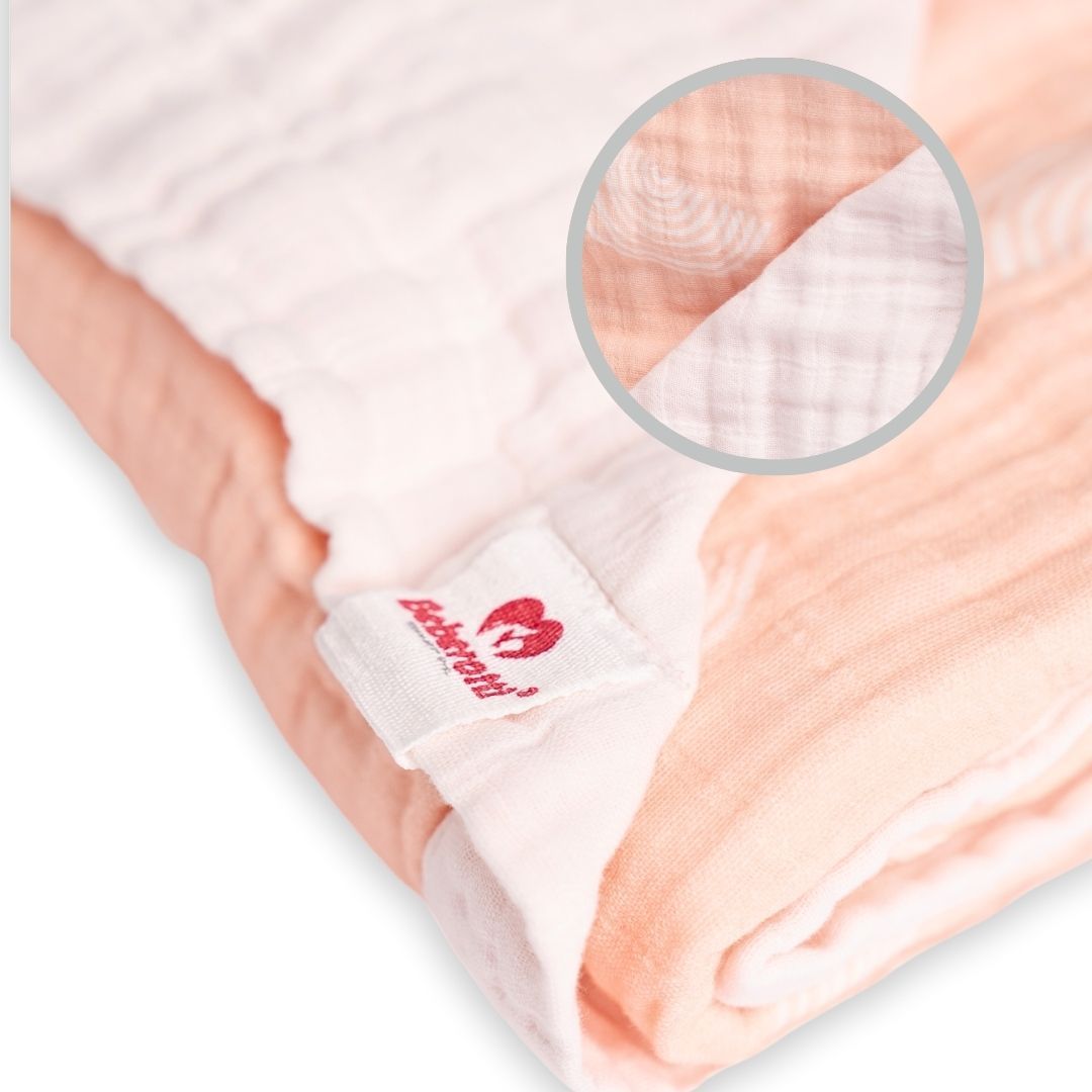 Organic 4 Layered Double sided Muslin Blanket rose