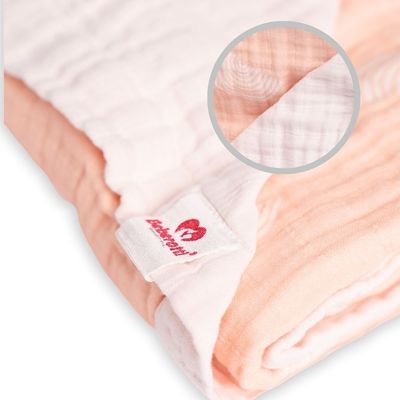 Organic 4 Layered Double sided Muslin Blanket rose
