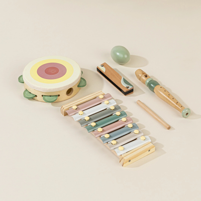 Coco Village Musikinstrumente-Set aus Holz – Sensorisches Lernspielzeug