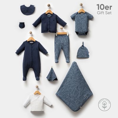 TotsTale Premium 10-Piece Organic Cotton Gift Set - Newborn Essentials
