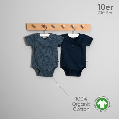 Coffret cadeau 10 pièces en coton biologique Premium - Essentiels pour nouveau-nés