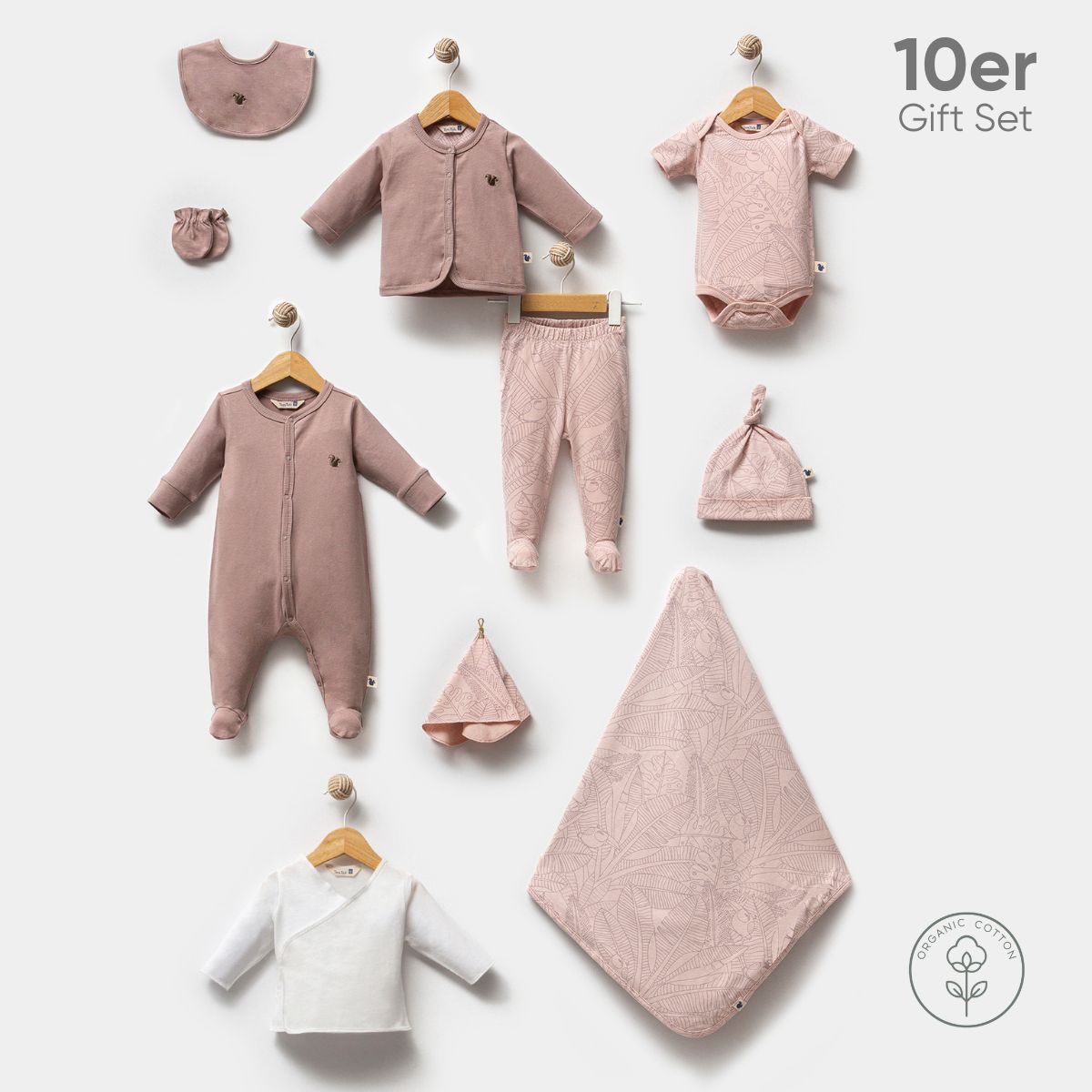 TotsTale Premium 10-Piece Organic Cotton Gift Set - Newborn Essentials