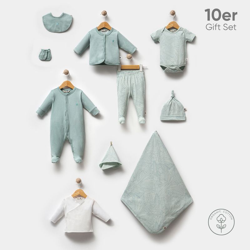 TotsTale Premium 10-Piece Organic Cotton Gift Set - Newborn Essentials