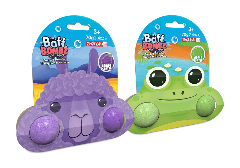 Zimpli Kids Frog  Baff Bombz – Colour Changing Fizzy Bath Bombs for Kids, Skin Safe &amp; Biodegradable