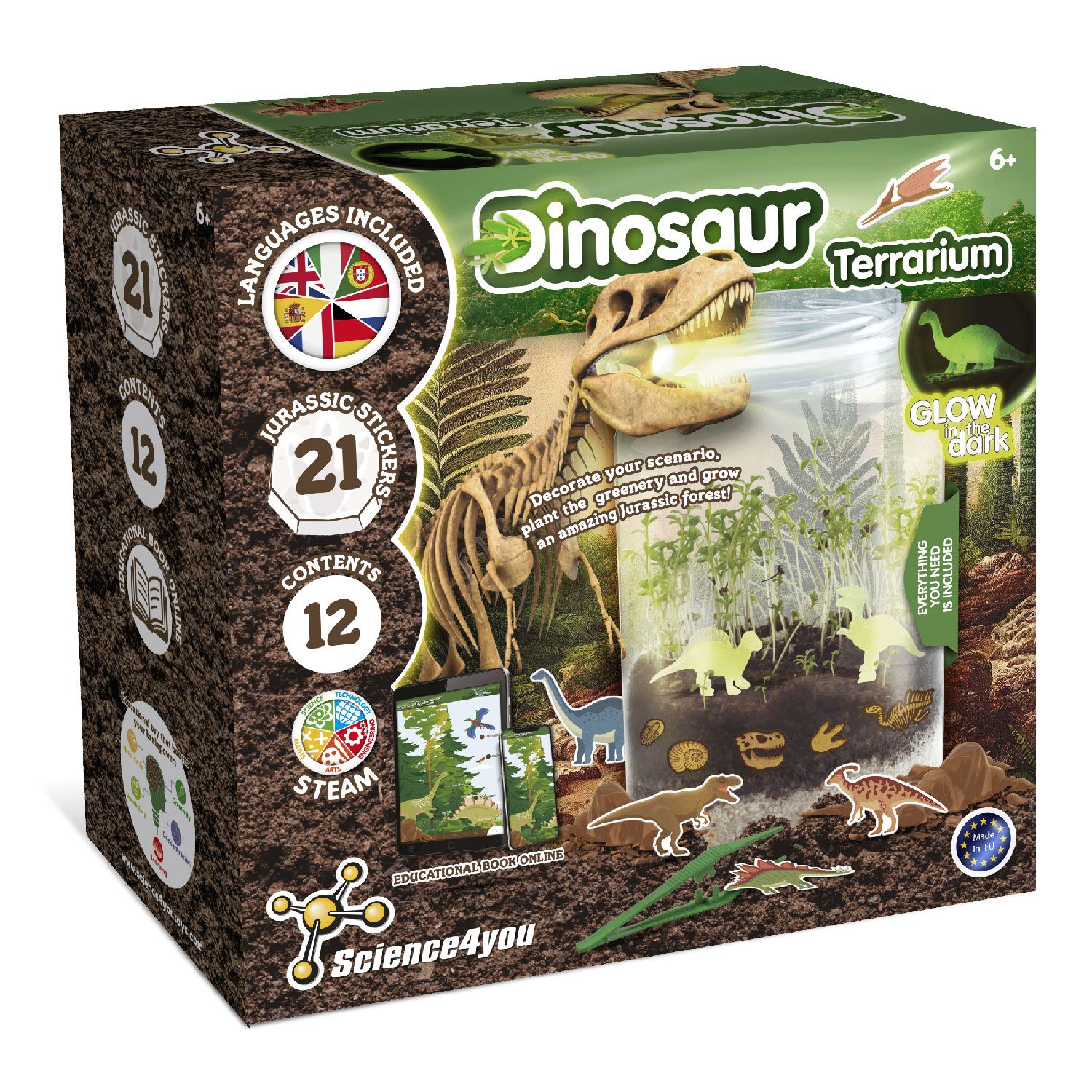 Science4you Dinosaur Terrarium - Eco Terrarium for Kids (7 Languages)