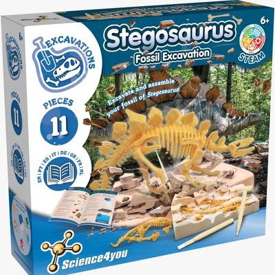 Science4you Stegosaurus Fossil Excavation - Toy for Kids (8 languages)