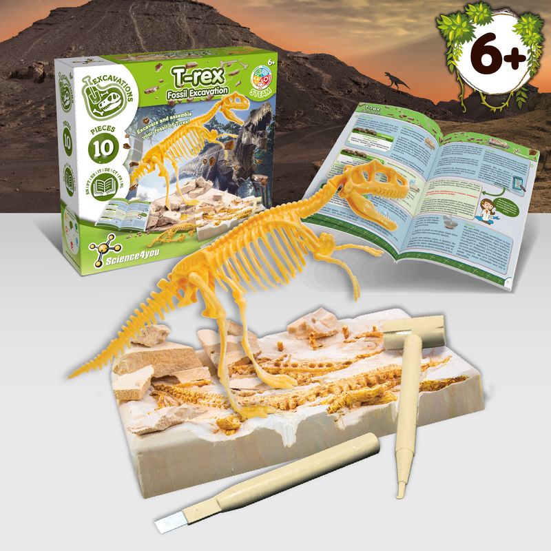 Science4you T Rex Fossil Excavation - Toy for Kids (8 languages) – product image, STEM toy, gift fo…