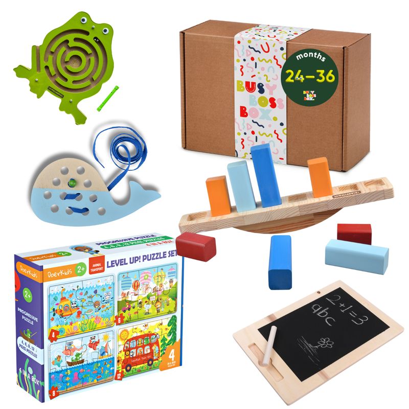 BusyBossBox 6in1 – Learning Toy Box for Kids 24-36M, boost fine motor skills &amp; creativity