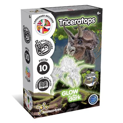 Science4you Fossil Excavations for Kids - Glow-in-the-dark Triceratops
